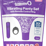 Vibrating Panty Set W/ Remote Ring 4t High Pitch Treble (Black)