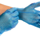 100 X Disposable Vinyl Gloves - Blue (Medium)