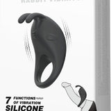 Rechargeable Rabbit Vibrator Cockring (Black)