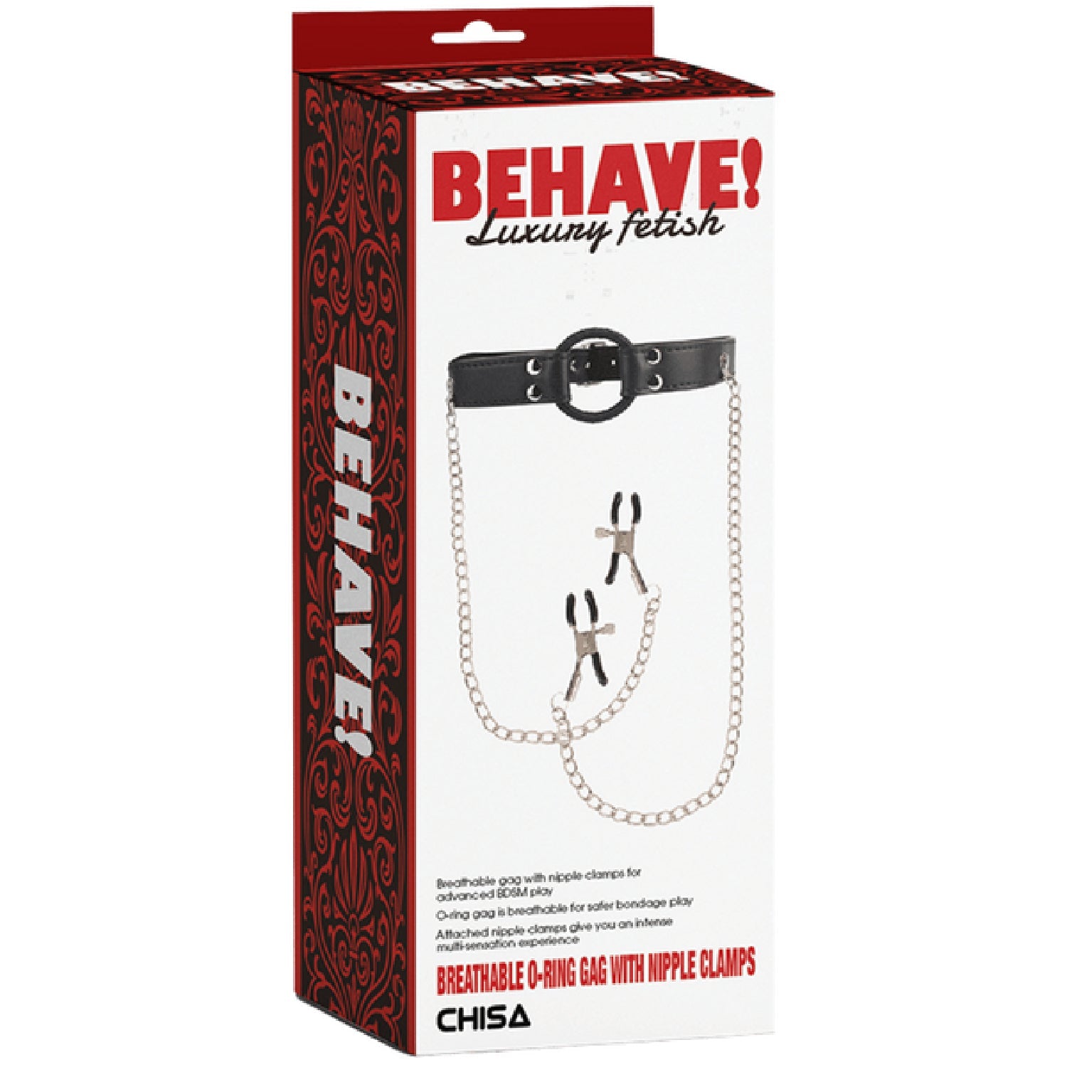Breathable O-ring Gag with Nipple Clamps