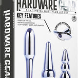 3 in 1 Metal Butt Plug Kit Set (Chrome)