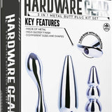 3 in 1 Metal Butt Plug Kit Set (Chrome)