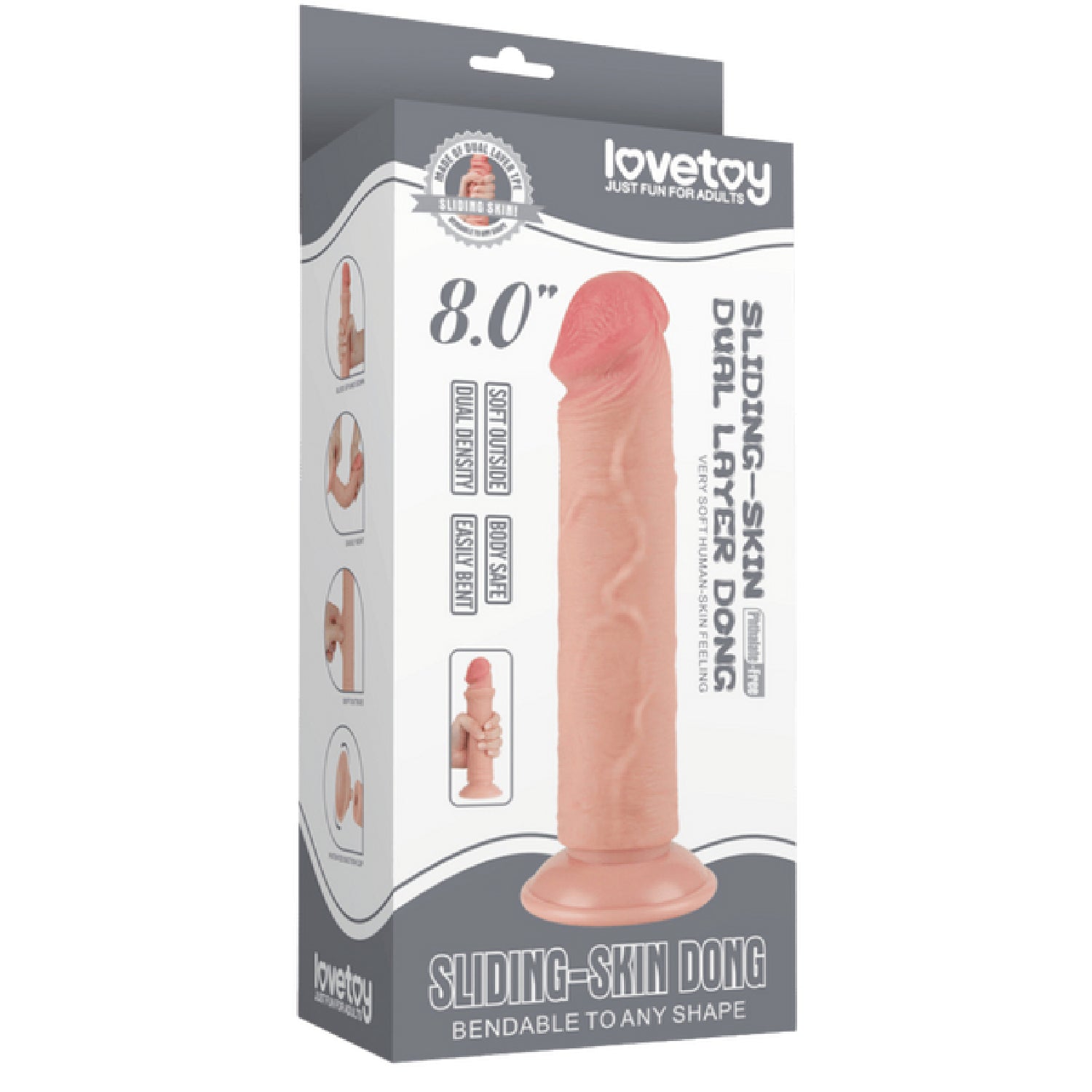8'' Sliding Skin Dual Layer Dong (Flesh)