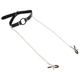 Breathable O-ring Gag with Nipple Clamps
