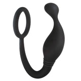 Prostate Plug with Love Ring - 5" (Black)