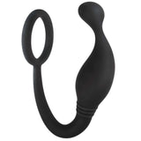 Prostate Plug with Love Ring - 4" (Black)