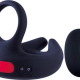 Dual Motor Cock Ornament with Scrotal Stimulator (Black)