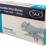 100 X Disposable Vinyl Gloves - Blue (Medium)