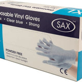 100 X Disposable Vinyl Gloves - Blue (Medium)