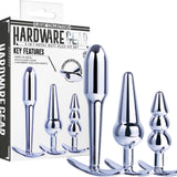 3 in 1 Metal Butt Plug Kit Set (Chrome)