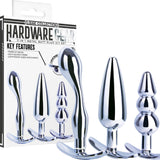 3 in 1 Metal Butt Plug Kit Set (Chrome)