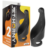 Cock Ring with Ball Strap and Clit Stimulator (Black)