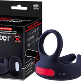 Dual Motor Cock Ornament with Scrotal Stimulator (Black)