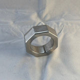 OCTANGANAL STAINLESS STEEL COCK RING - LARGE