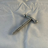 STAINLESS STEEL WAVY RIBBED URETHRAL SOUND T PLUG