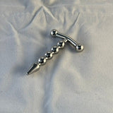STAINLESS STEEL RIBBED URETHRAL T PLUG