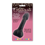 Glitterati Black Glitter Penis Candle