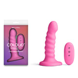 Colours Ribbed - 5'' Vibrating Dildo - Pink