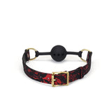 Victorian Garden: Breathable Silicone Ball Gag (1.7 inch diameter) with Lace and Vegan Leather Straps