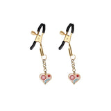 Heart Shaped Flowers Gold Nipple Clamps (Two Pieces A Set)