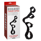 Black Adjustable PU Wrist Cuffs with Metal Hook
