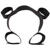 Black Adjustable PU Wrist Cuffs with Metal Hook