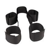Black Adjustable PU Wrist Cuffs with Metal Hook
