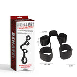 Black Adjustable PU Wrist Cuffs with Metal Hook