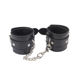 Black Adjustable PU Wrist Cuffs with Metal Hook