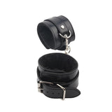 Black Adjustable PU Wrist Cuffs with Metal Hook
