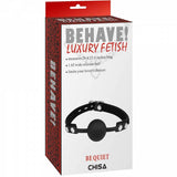 Behave! Be Quiet Ball Gag – Black Adjustable Silicone Gag