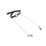 Breathable O-ring Gag with Nipple Clamps